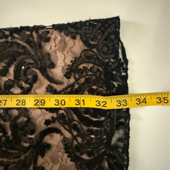 Free People Night Shimmers Black Lace & Sequin Mini Dress sz 4 - Picture 13 of 13